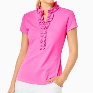 Lilly Pulitzer Luxletic Hot Pink Short Sleeve Shirt Size XL
